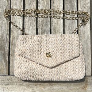 Elegant Cream Chain Shoulder Bag